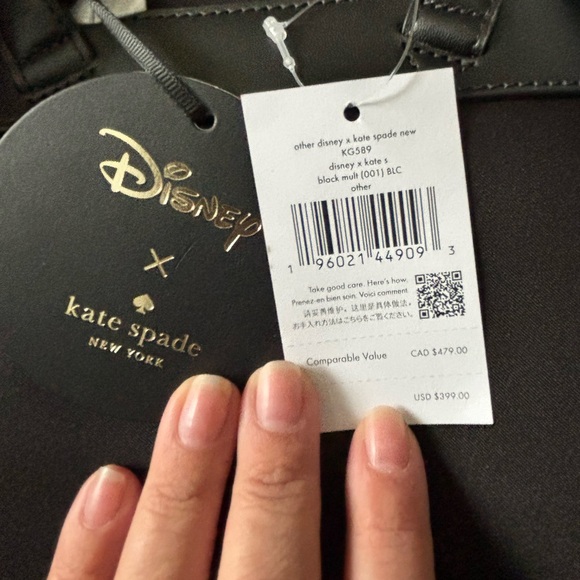 Kate Spade Black Backpack with Red Bow - Picture 4 of 5